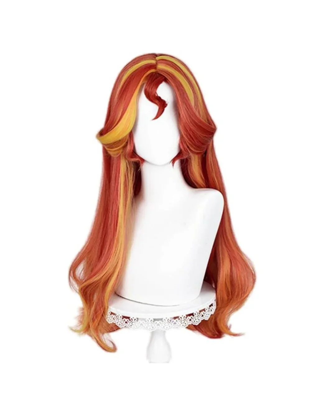 Women's 31.5 Inch Orange Yellow Wig Straight Synthetic Cosplay Halloween Costume